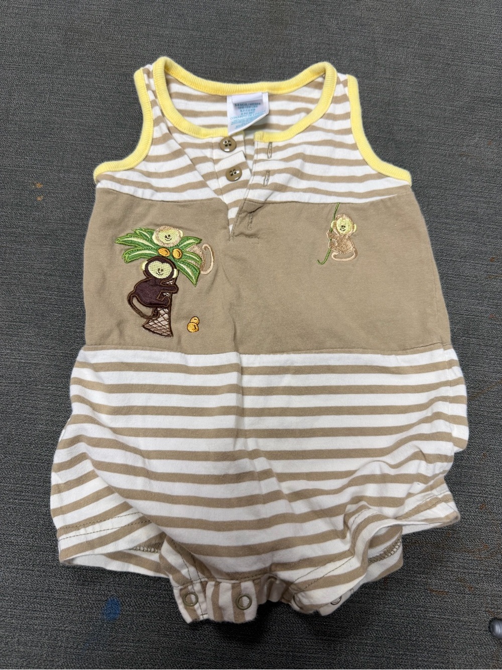 Vintage baby boy monkey romper